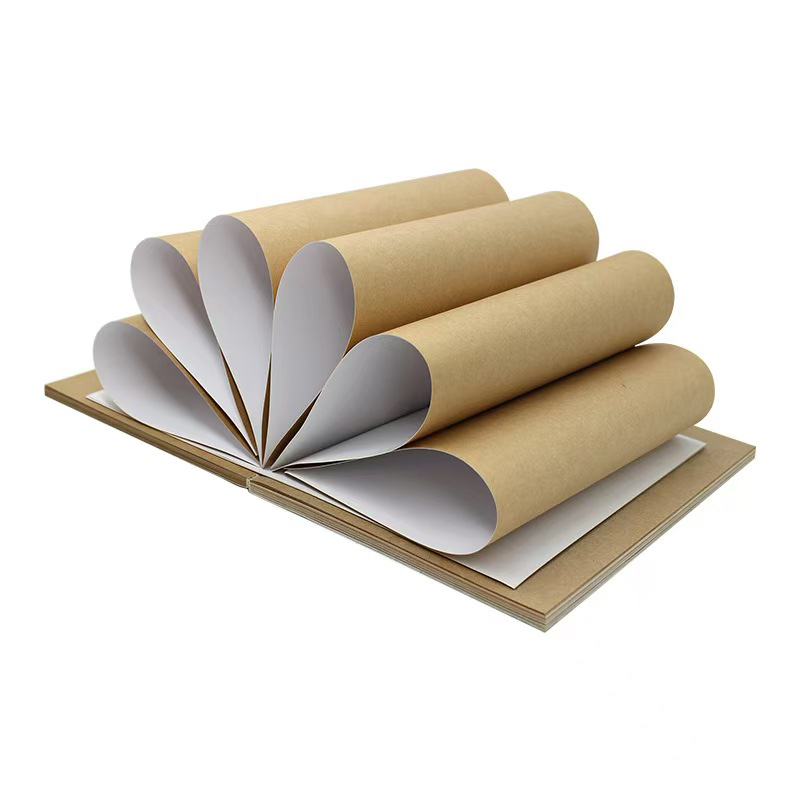 Papel Kraft autoadhesivo de 85 g/m² con pegamento acrílico y revestimiento amarillo