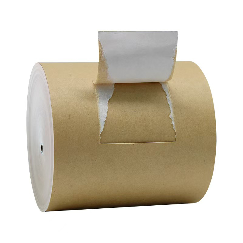 Papel Kraft autoadhesivo de 85 g/m² con pegamento acrílico y revestimiento amarillo